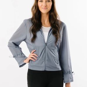ZYIA Active Drawstring Gray Windbreaker NWT
